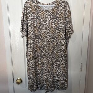 George Leopard Print T-Shirt Dress